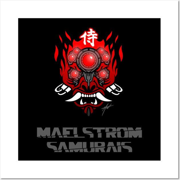 Maelstrom Samurais - Red Oni Wall Art by LArts